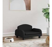 GeenYuu Dog Bed Black 50 x 40 x 30 cm Fabric with Pine Wood Frame, Washable Dog Sofa for Small Dogs, Easy-Care Baskets, Cuddly Sleeping Place for Living Room and Travel