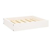GeenYuu Dog Bed White Solid Pine Wood 51.5 x 44 x 9 cm, Robust Dog Sofa with Timeless Design, Compact Sleeping Place for Living Room, Easy to Clean and Ideal for Cuddling