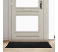 GeenYuu Doormat Black Teddy Fabric 120 x 80 x 1.2 cm Non-Slip Washable Absorbent Dirt Trapper Mat for Entrance Hallway and Home with Anti-Fatigue Function and Easy to Carry