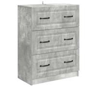 GeenYuu Drawer Cabinet Concrete Grey Wood Material 66 x 34.5 x 87 cm with 2 Drawers and 3 Storage Compartments Versatile Chest of Drawers for Living Room Bedroom Office and Hallway Practical Storage