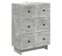 GeenYuu Drawer Cabinet Concrete Grey Wood Material 66 x 34.5 x 90 cm with 3 Drawers Storage Space for Living Room Bedroom Office Hallway and Kitchen Versatile Storage Solution for Order and Storage