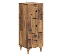 GeenYuu Drawer Cabinet Reclaimed Wood Material 33 x 34.5 x 90 cm with 3 Drawers Storage Space for Living Room Bedroom Office Organiser and Storage Versatile