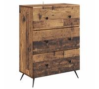 GeenYuu Drawer Cabinet Reclaimed Wood Material 66 x 34.5 x 90 cm with 3 Drawers and Compartments, Versatile Storage for Clothes, Office, Living Room, Hallway, Garage, Practical Organiser Solution