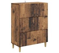GeenYuu Drawer Cabinet Reclaimed Wood Material 66 x 34.5 x 90 cm with 3 Drawers Storage Space for Living Room Bedroom Office Hallway and Kitchen Versatile Storage Solution