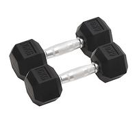 GeenYuu Dumbbells 2 Pieces 12 kg Total Cast Iron with Rubber Coating Hexagonal Non-Slip for Strength Training Home Fitness Workout Muscle Building and Bodybuilding