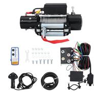 GeenYuu Electric Winch 12V 5909kg Pull with Steel Cable 26M 3 Speed Drive Remote Control for Offroad Workshop Boat Tractor Industrial Garage Heavy Lifting and Pulling