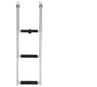 GeenYuu Entry Ladder 3 Steps Stainless Steel Telescopic Ladder Foldable Non-Slip with Mounting Accessories for Boat Yacht Swimming Ladder Pool Platform Tail Ladder Bow Ladder
