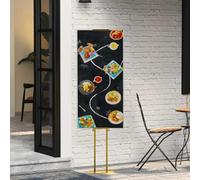 GeenYuu Exhibition Stand Display 2 Pieces Gold Steel 30 x 23.5 x 210 cm Height Adjustable with Double-Sided Advertising for Trade Fair, Exhibition, Event, Promotion, Portable and Robust