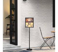GeenYuu Exhibition Stand Display Black Aluminium 30 x 25 x 128 cm Height Adjustable Foldable and Mobile for Trade Fair, Event, Congress, Marketing, Promotion, Exhibition