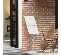 GeenYuu Exhibition Stands White Steel 26.5 x 26.5 x 150 cm Height Adjustable 360° Rotatable Stable Base with Non-Slip Pads for Trade Fair, Event, Advertising and Presentation