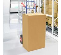 GeenYuu Expandable Steel Hand Cart 49.5 x 53 x 114 cm Blue and Red Folding with Pneumatic Rubber Wheels, Height Adjustable, for Workshop, Garden, Moving, Warehouse, Construction Site Transport