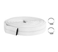 GeenYuu Fire Hose 20 m 1 Inch PVC Flexible with Spiral Layers and Polyester Reinforcement, 8 Bar Working Pressure, Includes 2 Hose Clamps for Water Connection and Sanitary Installation