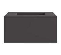 GeenYuu Fire Pit Black Steel 60 x 60 x 30 cm Rectangular for Garden Patio Outdoor Heat Cosy Flame Heating Ambience