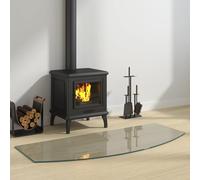 GeenYuu Fire Pit Glass Top Transparent 120 x 50 cm, Heat Resistant Glass Oven Plate, Spark Protection and Floor Protection for Fireplace, Pellet Stove, Parquet and Laminate, Rectangular Protective