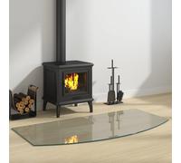 GeenYuu Fire Pit Glass Top Transparent 120 x 60 cm Made of Tempered Glass, Heat Resistant, Spark Protection and Fire Protection Base for Fireplace, Wood Stove, Pellet Stove