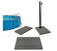 GeenYuu Floor Element for Solar Shower Made of WPC, Non-Slip Pool Ladder Underlay, Sturdy Doormat for Swimming Pools, Outdoor Pool Accessories, Durable Wood Plastic Composite