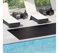 GeenYuu Flooring Black Rubber Mat 1.5 x 4 m Robust Outdoor for Garden Balcony Patio Weatherproof Easy Care Versatile Use as Protection for Furniture, Plants, Raised Bed and Privacy Screen