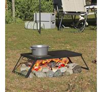 GeenYuu Folding Camping Grill Black Alloy Steel 31.5 x 26.5 x 4 cm Foldable Weatherproof Rust Resistant Ideal for Outdoor Camping, BBQ, Grilling Meat and Vegetables
