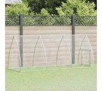 GeenYuu Galvanised Steel Chicken Cage Silver 300 x 105 x 120 cm with Door and Lock, Spacious Outdoor Enclosure for Chickens, Rabbits, Guinea Pigs, Small Animals, Sturdy Rodent Cage in the Garden
