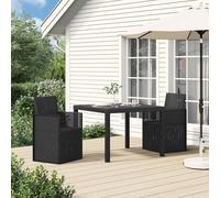 GeenYuu Garden Dining Chairs 2-Piece Anthracite Polypropylene 53 x 47 x 88.5 cm Foldable Weatherproof with Armrest for Balcony Patio Outdoor Use Space-Saving and Versatile