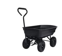 GeenYuu Garden Dump Truck with 75 L Capacity, 300 kg Load Capacity, Steel Frame and PU Rubber Wheels, 93 x 51 x 50.5 cm, Ideal for Garden, Workshop, Moving and Storage Transport