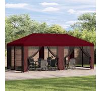 GeenYuu Garden Gazebo 6 x 3 m Bordeaux Red with Polyester Roof and Steel Frame Weatherproof Windproof Waterproof for Patio Garden Outdoor Camping Party Tent with UV Protection and Sturdy Canopy