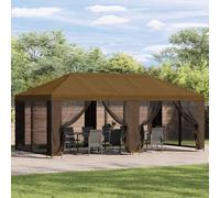 GeenYuu Garden Gazebo 6 x 3 m Taupe Polyester and Steel with Sturdy Canopy, Windproof, Weatherproof, Waterproof, Ideal for Patio, Garden, Outdoor, Party, BBQ, Camping, Wedding