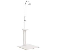 GeenYuu Garden Shower Wood White Weatherproof with Rotating Shower Head and Adjustable Water Pressure 75 x 75 x 221 cm Solid Fir Wood for Garden Outdoor Summer Wellness Spa Pool