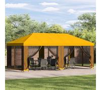 GeenYuu Gazebo 6 x 3 m Yellow with Polyester and Steel Side Walls, Weatherproof, Waterproof and Stable for Garden, Patio, Camping, Party Tent, Outdoor