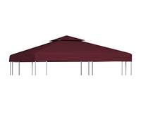 GeenYuu Gazebo Roof Tarpaulin Replacement 3 x 3 m Bordeaux Red 310 g/m² Polyester PVC Coated with Chimney Flue 82 x 82 cm Waterproof UV Protection Weatherproof for Garden Patio Outdoor