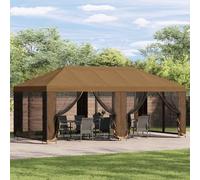 GeenYuu Gazebo with Side Walls 6 x 3 m Beige Polyester and Steel Waterproof and Weatherproof Sturdy Party Tent with Windproof Roof Ideal for Garden, Patio, Outdoor and Camping