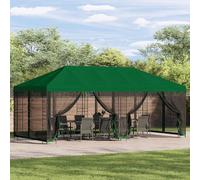 GeenYuu Gazebo with Side Walls 6 x 3 m Green Polyester and Steel Weatherproof and Waterproof Sturdy Party Tent with Roof, Side Panel and Wind Protection for Garden, Patio, Outdoor and Camping
