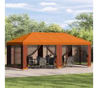 GeenYuu Gazebo with Side Walls, 6 x 3 m, Orange, Polyester and Steel, Weatherproof Party Tent with Roof, Sturdy Frame for Garden, Patio, Outdoor, Windproof and Shade