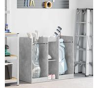 GeenYuu Golf Cabinet Plain Concrete Grey Wooden 102 x 45 x 85.5 cm with Metal Frame, Storage Space for Golf Bag Accessories and Clubs, Organiser for Storage and Transport