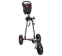 GeenYuu Golf Dolly Iron Black Folding 110 x 60 x 132 cm with Ball Bearing Wheels and Foot Brake, Heavy Duty Foldable Cart for Golf Course, Outdoor Transport and Sports Equipment