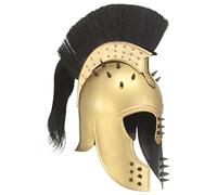 GeenYuu Greek Warrior Helmet Antique Replica Brass 18 Calibre Steel 30 x 20 x 46 cm LARP Cosplay Armor Prop Exhibition Decoration Collector's Weapon