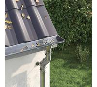 GeenYuu Gutter Leaf Guard 2 Pieces Silver Stainless Steel 50mm Weather Resistant Leaf Guard for Rain Gutter Protects Downpipe and Drain Corrosion Resistant Gutter Grid for Home, Garden Shed and