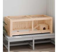 GeenYuu Hamster Cage Solid Wood Fir 104 x 52 x 38 cm with Wire Mesh Small Animal Cage for Guinea Pigs, Rabbit Hutch Rodent Cage Indoor Outdoor Protection, Run, Multi-storey, Easy to Clean