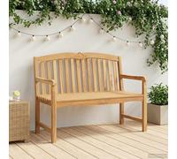 GeenYuu Handmade Rose Bench Made of Solid Teak Wood, Natural, 114 x 60 x 95 cm, Weatherproof for Garden, Patio, Balcony, with Backrest and Armrest for Relaxed Outdoor Seating