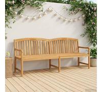 GeenYuu Handmade Rose Bench Natural Made of Solid Teak Wood 228 x 60 x 90 cm with Slatted Back, Weatherproof for Garden, Patio, Balcony and Outdoor Relaxation