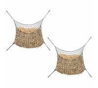GeenYuu Hay Nets Pack of 2 Rectangular Black 100 x 90 cm Polypropylene Hay Net for Horse Stable Willow Feeder Hay Ramp Farm Accessories for Feeding and Dosing