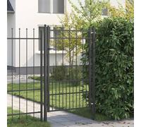 GeenYuu Horst Steel Black Powder Coated Lockable Fence Gate with Lock and Handle, Anti-Climb Design for Garden, Yard, Driveway, Fencing, Secure Protection and Durable Outdoor Use