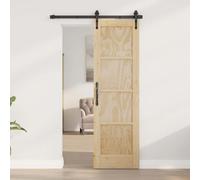 GeenYuu Interior Door Natural Plywood 61 x 198.5 cm Sliding Door for Indoor Rustic Space Saving DIY Assembly Versatile