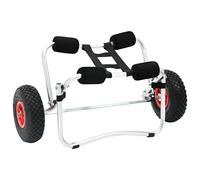 GeenYuu Kayak Trolley Aluminium with Inflatable Rubber Wheels, Foam Cushion, Foldable, 70 kg Load Capacity, 72 x 50 x 26 cm, Ideal for Kayak, Canoe Transport and Slipway by the Water