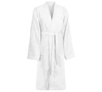 GeenYuu KINN Bathrobe White 100% Cotton, XXXL Size with Adjustable Belt, Absorbent and Fluffy for Sauna, Wellness, Bathroom and Cosy Hours at Home