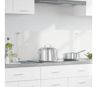 GeenYuu Kitchen Splashback Transparent Tempered Glass 100 x 40 cm Heat Resistant Durable Modern for Kitchen Easy Clean Ideal for Cooking, Baking, Roasting
