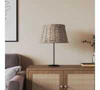 GeenYuu Lampshade Brown Diameter 38 x 23 cm Wicker with Iron Socket, Replacement for Floor Lamp, Table Lamp, Pendant Light, Suitable for Living Room, Bedroom, Boho Decoration and DIY