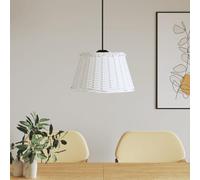GeenYuu Lampshade White, Diameter 50 x 30 cm, Made of Wicker with Iron Frame, Replacement for Floor Lamp, Table Lamp, Pendant Light, Boho Retro Decoration for Living Room, Bedroom
