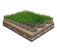 GeenYuu Lawn Honeycomb Plastic Green 60 x 40 x 3 cm Pack of 16 Floor Grids for Lawn, Playgrounds, Walkways, Driveways, Outdoor Living Area, Composter Underlay, Interlocking, Robust