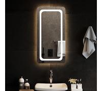 GeenYuu LED Bathroom Mirror 40x80 cm, IP65 Waterproof Vanity Wall Mirror with USB Power, Modern Rectangle Hanging Design, Easy Installation for Washroom Decor